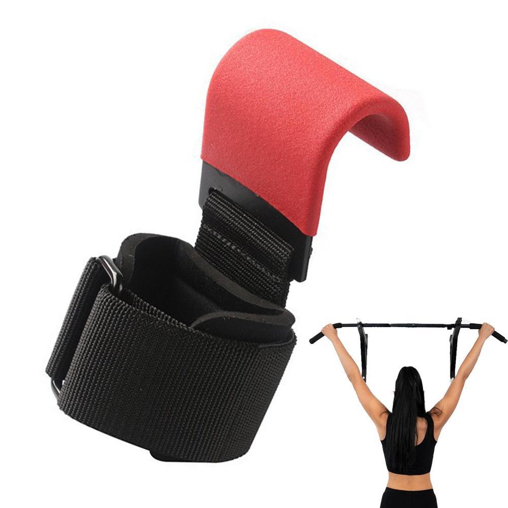 Oem Weight Lifting Hook Grips With Wrist Wraps Hand-bar Wrist Strap Gym Fitness Hook Weight Strap Power Lifting Gloves красный