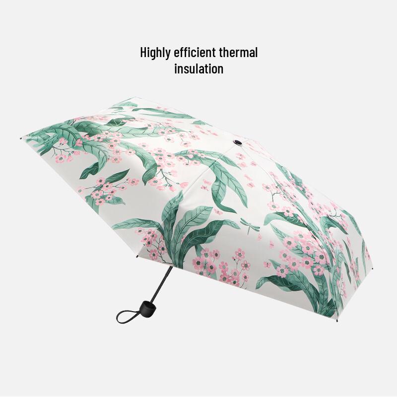 beneunder BM663 Five-Fold Black Glue Sun Umbrella