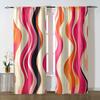 Color Blocking Wave Patterned Curtains Vibrant Colors Living Room Bedroom Pull Window Decoration Set Of 2 Made Polyester With Rod Pocket Decor