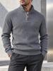 AIOPESON Men Long Sleeve Slim Fit Warm Sweater Half Zip Mock Neck Cotton Pullover Ribbed Knit Casual Fall Winter Basic Jumper