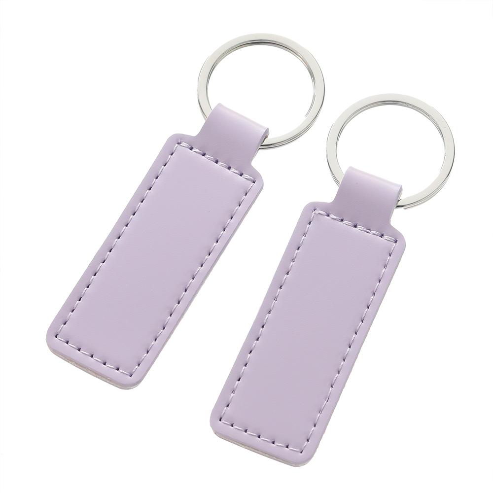 Short Doublesided PU Leather Keychain Car Thread Gift Metal Pendant Waist Strap Key Chain Keyholder for Key Chain Supplies