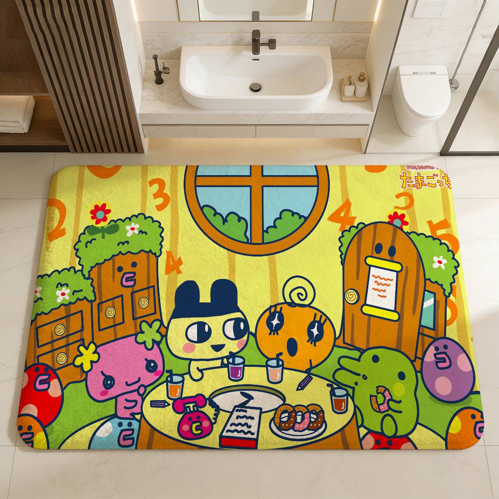 Tamagotchi Cut Friend Floor Mat INS Style Soft Bedroom Floor House Laundry Room Mat Anti-skid Household Carpets
