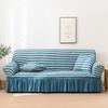 Ruffled Seersucker Sofa Furniture Cover For Den Dense Elasticized Plain Elastic Couch Furniture Covers 1/2/3/4Seat Sofa Armchair Furniture Cover