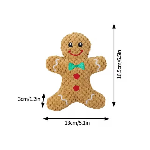 

Xmas Pet Dog Plush Chew Toy Santa Elk Gingerbread Man Donut Cat Dog Christmas CartoonSoft Toy for dogs Toys Pet Supplies