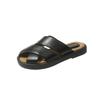 Closed-Toe Half Slippers for Women, Woven and Perforated Mules, Square-Toe Retro Roman Style Sandals