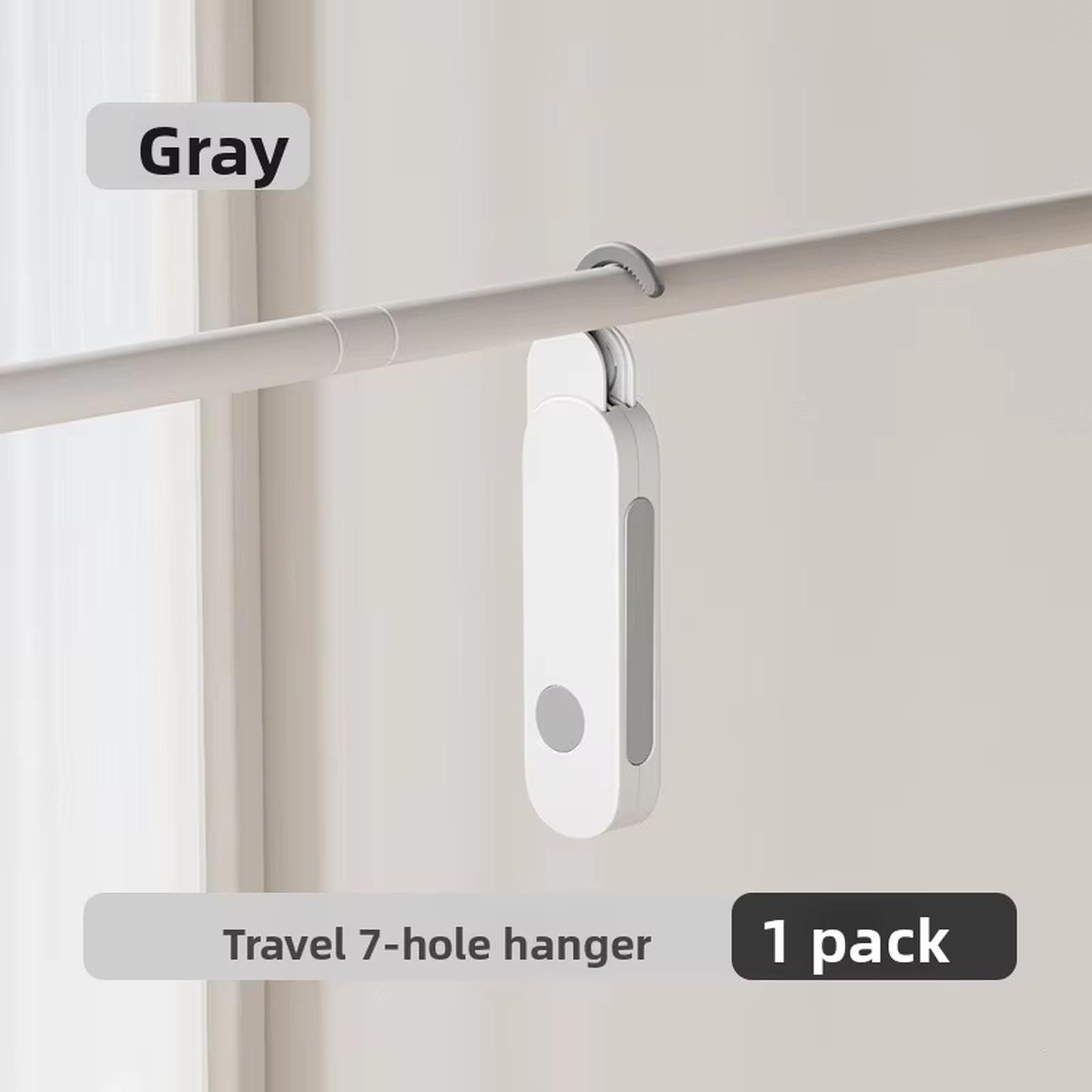 

Portable Folding Clothes Hanger 7-Hole Travel Drying Rack one size білий