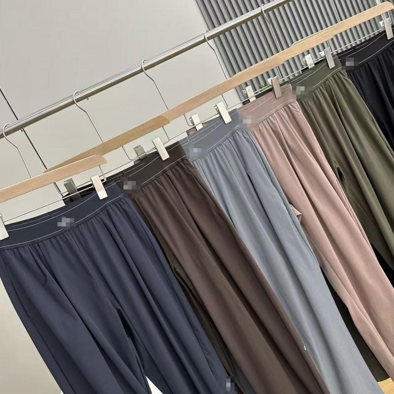 Alo Style High Waist Wide Leg Yoga Pants Womens Casual Straight Reflective Print Elastic Woven Trousers