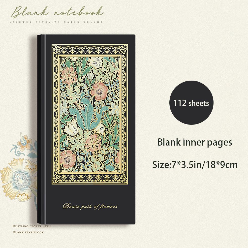 Vintage Style Hardcover Notebook with Thickened Horizontal Inner Pages, Portable and Cute Cat Notebook