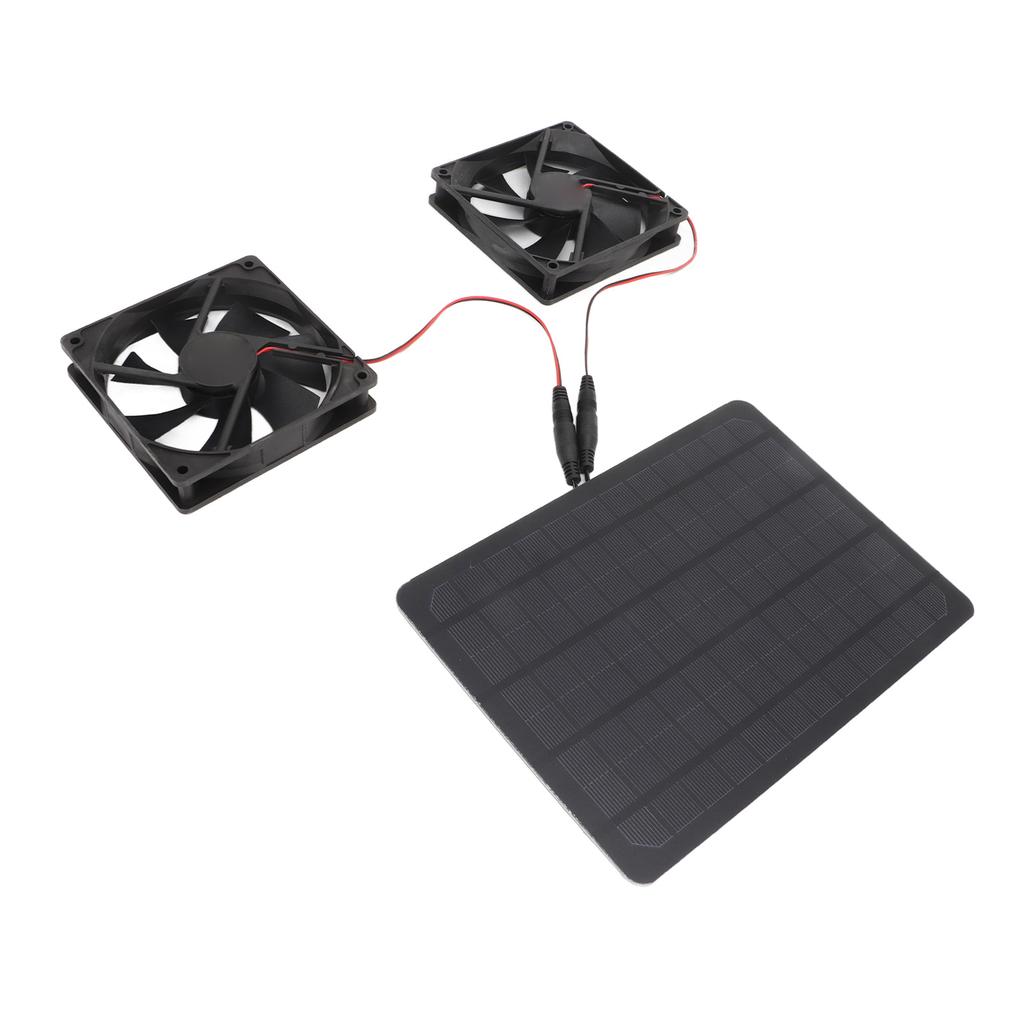 Solar Panel Fan Kit 12V 10W Portable Universal Energy Saving 4.7in Exhaust Fan for Greenhouses Pet H