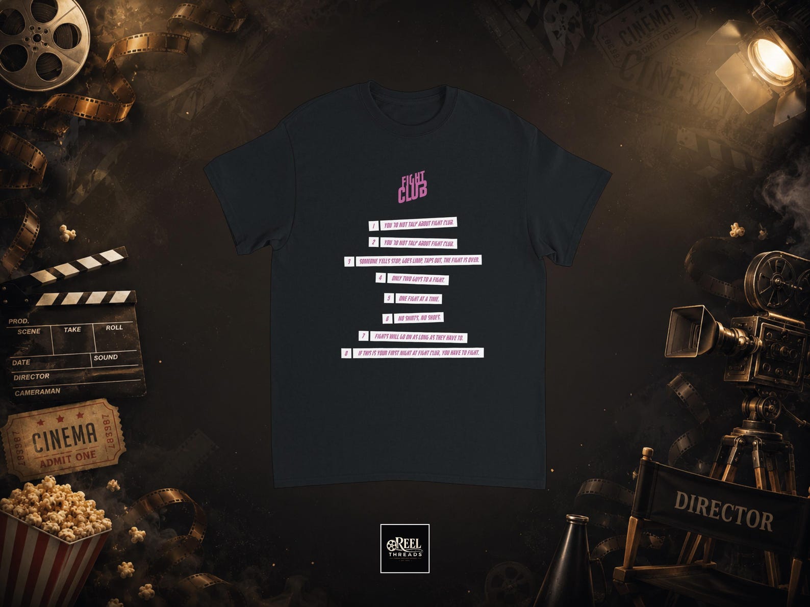 T shirt | Fight Club | Brad Pitt | Fight Club T shirt | rules of Fight Club | Movie T shirt | vintage movie inspired T shirt | Tyler Durden M