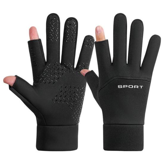 

Waterproof Thermal Gloves Windproof Touch Screen Gloves Fleece Lined Cycling Gloves with XL чорний