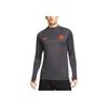 Nike Logo Print Stand Collar Slim Fit Retro Football Shirt Men tops Black AO5177-060