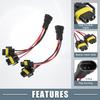 H11 H8 H9 Male Transfer Female Splitter Connector Adapter Socket Harness Cable Harness Connector Adapter (Set of 2)