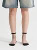 SORRY, TOO MUCH LOVE See-Through Striped Socks_Black