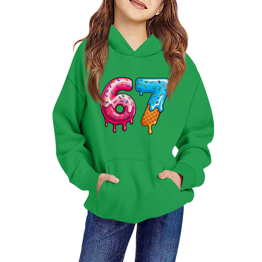 Kinder Langarm Lockerer Pullover Buchstabenaufdruck Kordelzug Kapuzen-Sweatshirt