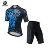 Mens Cycling Jersey Shorts Set - Quick-Dry Breathable Short Sleeve Kit Road Bike Riding In