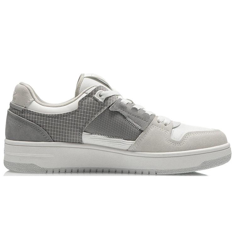 New LiNing Tianji Lightweight And Wear Resistant Low Top Skateboard Shoes Men's Ecru Gray