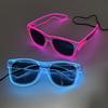 LED-Sonnenbrille Maskerade Konzert Club Rave Zubehör Leuchtende Sonnenblende Brille Cyberpunk Herrenbrille Damen LED Rosa Brille
