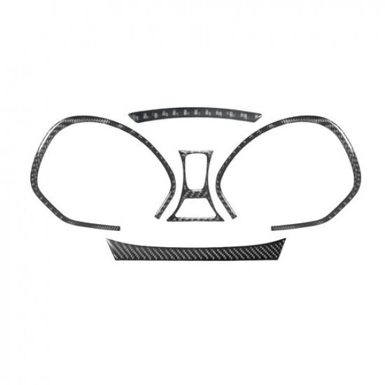 5Pcs Carbon Fiber Interior Speedometer Cover Trim For Ford Fiesta 2011-2015