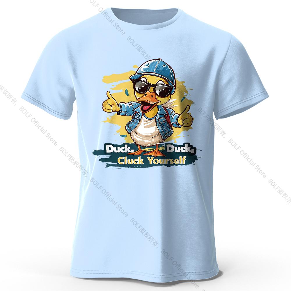 Herren T-Shirt 'Cluck Yourself' Print 100% Baumwolle Oversized Edgy Grafik-T-Shirts für Damen Sommer Oberteile Punk Streetwear