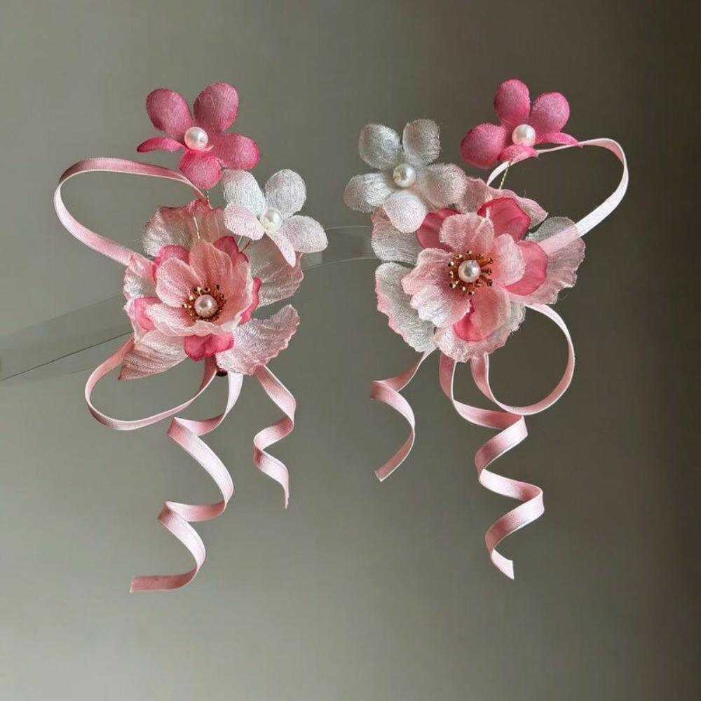 Bow Flower Hairpin Tassel Chinese Style Hair Clip Hanfu Hair Accessories Summer Accessories