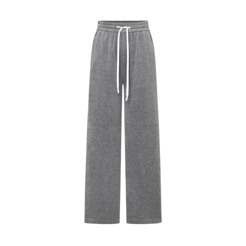 MO&Co. Velour-Feel High-Waist Straight Leg Sweatpants