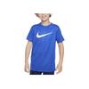 Trophy 23 Logo Print Round Neck Sports Short Sleeve T-Shirt Kids Tops Blue FD3965-480