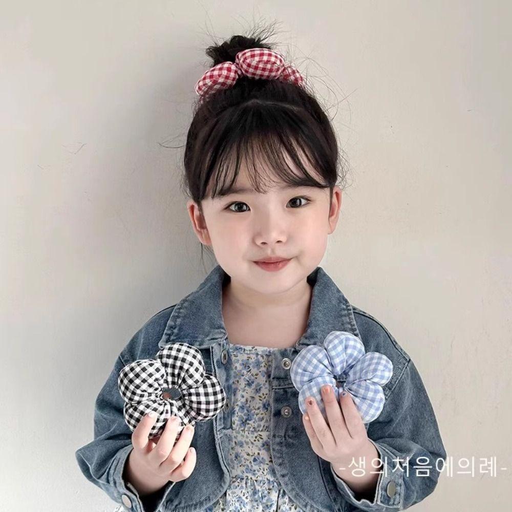 Cotton Filled Children's Flower Scrunchies Sponge Elastic Hair Rope Large Hair Scrunchies  Daily