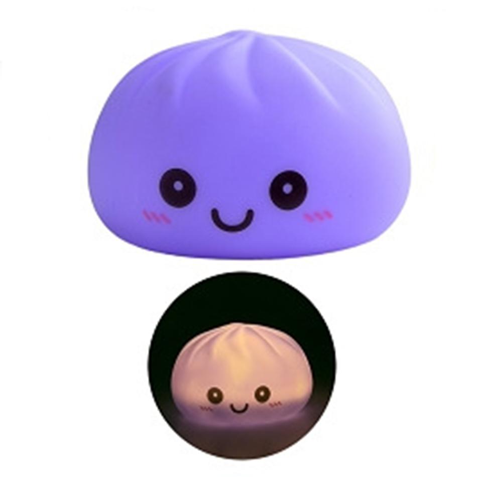 Cute Led Night Light Dumpling Silicone Nightlights For Bedroom Decoration Kids Birthday Gift