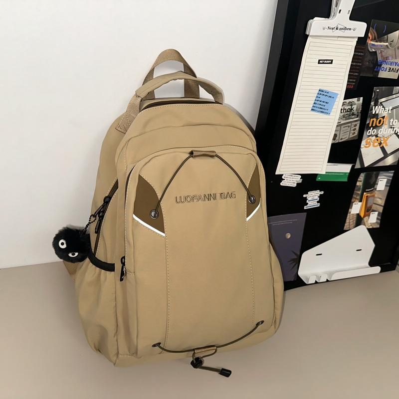 

Japanese original schoolbag niche design junior high school student computer bag large capacity couple simple backpack single package хакі