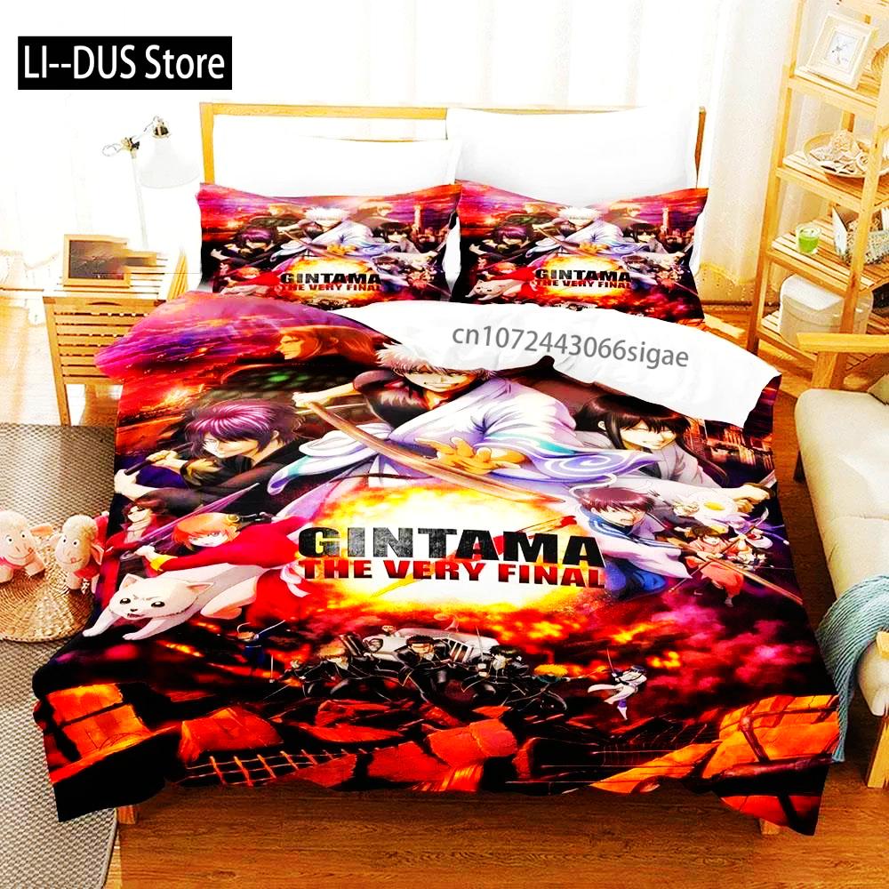 3D Printed Gintama Bedding Set Anime Gintoki Sakata Duvet Cover Double Twin Full Queen King Adult Boys Bedclothes Quilt Cover
