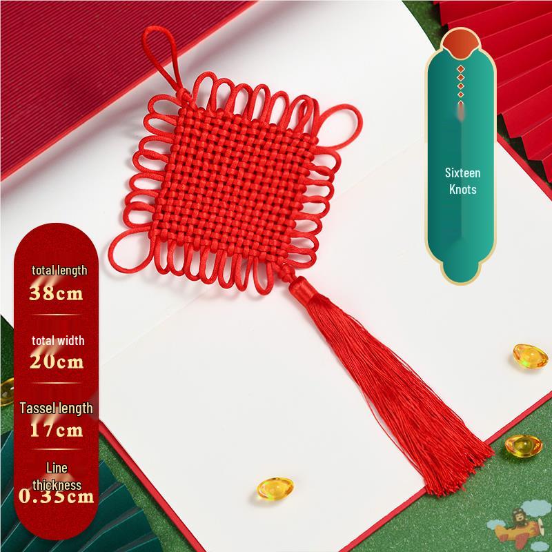 Small Red Chinese Knot Pendant: Good Luck & Wealth Fu Gourd Peace Lover’s Tassel Decoration