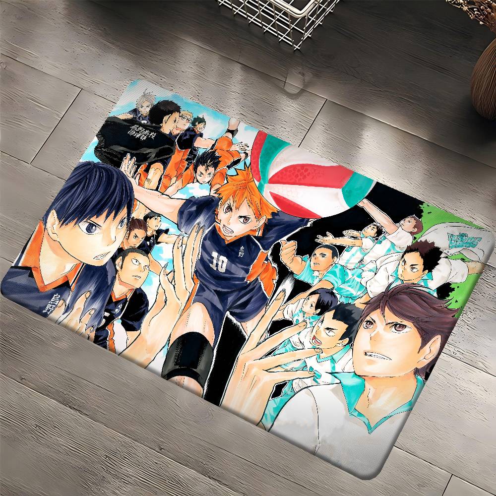 H-Haikyu Room Mats Retro Non-Slip Rug for Living Room Kitchen Welcome Mat Multiple Choice Durable Soft Floor Decor