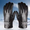 Men Thickened Motorcycle Gloves PU Leather Adjustable Motorbike Protective Gloves for Climbing Hiking Outdoor Sports