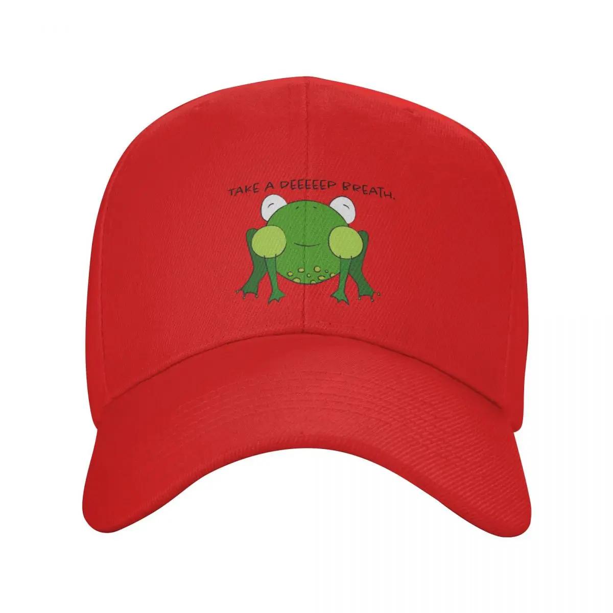 Take a deep breath Frog Baseball Cap Hat Luxury Brand Luxury Cap hiking hat Big Size Hat For Women Unisexs