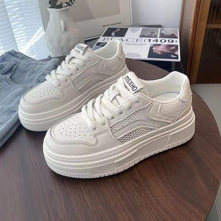 Fashion Women Platform Sneakers Casual Outdoor Simple Design Skateboard Comfortable Lace Up Sneakers Running Sports Shoes