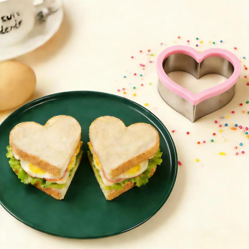 Stainless Steel Sandwich Cutter Reusable Cute Pattern Molds for Bread Cookie Fruit Cutting Home Baking Use