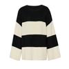 Maglione a Righe Pullover Donna Autunno/Inverno Top Popolare Girocollo Manica Lunga Largo Maglione Pullover in Maglia Lenta Coreano Femminile