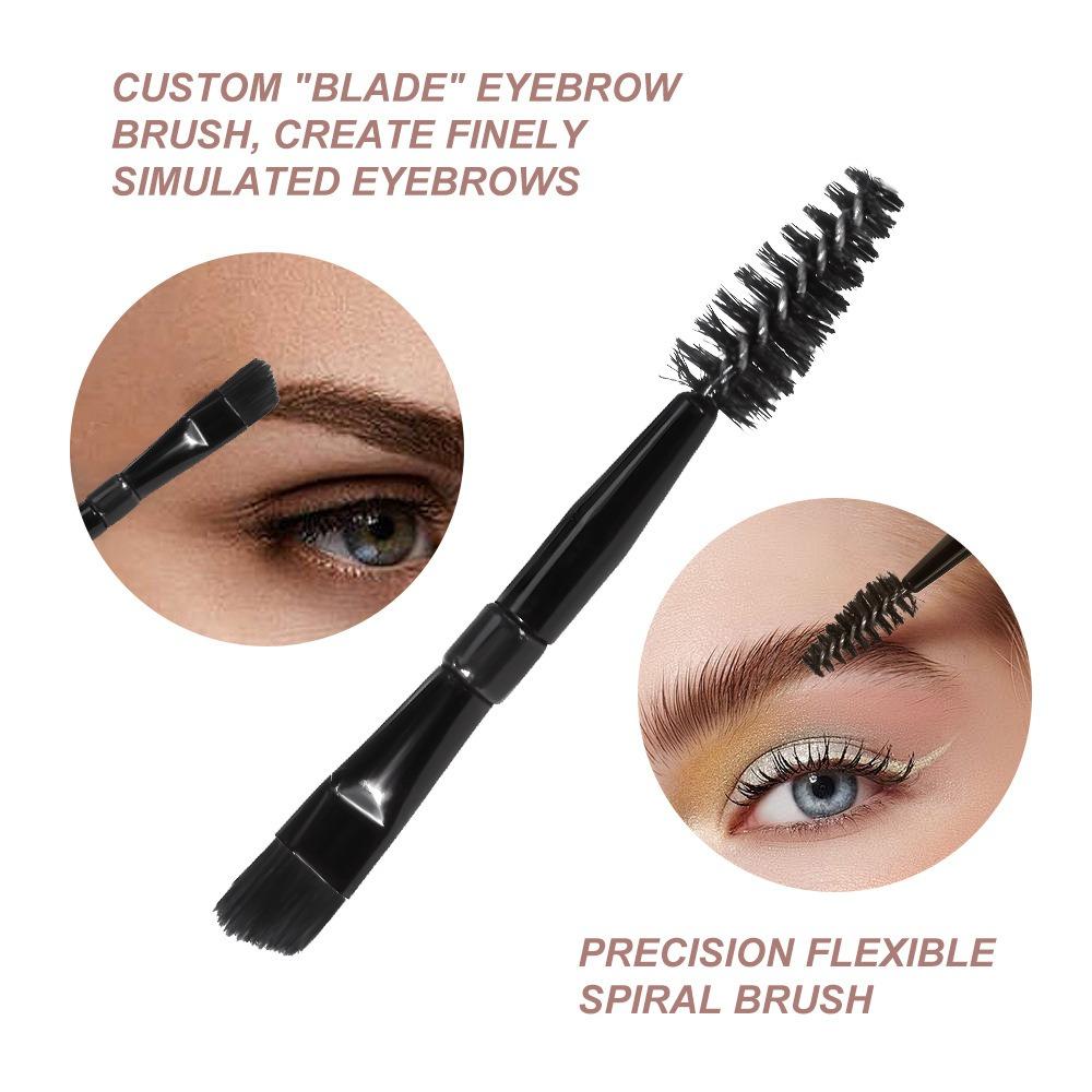 Eyebrow Pomade and Brush Set Waterproof Long-Lasting Smudge-Proof Brown Brow Gel Cream 3D Natural Feathered Wild Eyebrow Makeup for Women