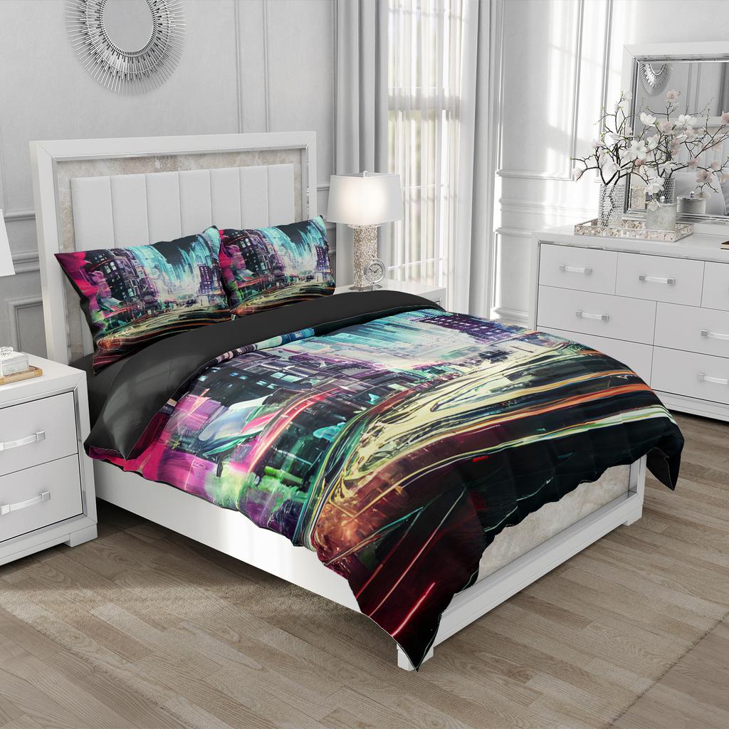 City View Bedding Set Digital Print Duvet Cover Kit Ultra-fine Fiber Pillowcase New Wholesale Bedspread