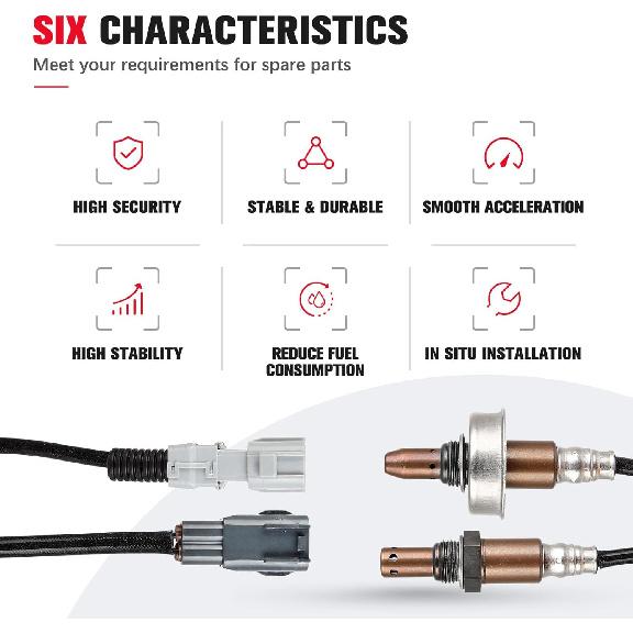 

Датчик кислорода O2 Верхний Нижний Совместимый для Toyota Prius 2010 2011 2012 2013 2014 2015 234-9090 234-4400 2 ШТ.
