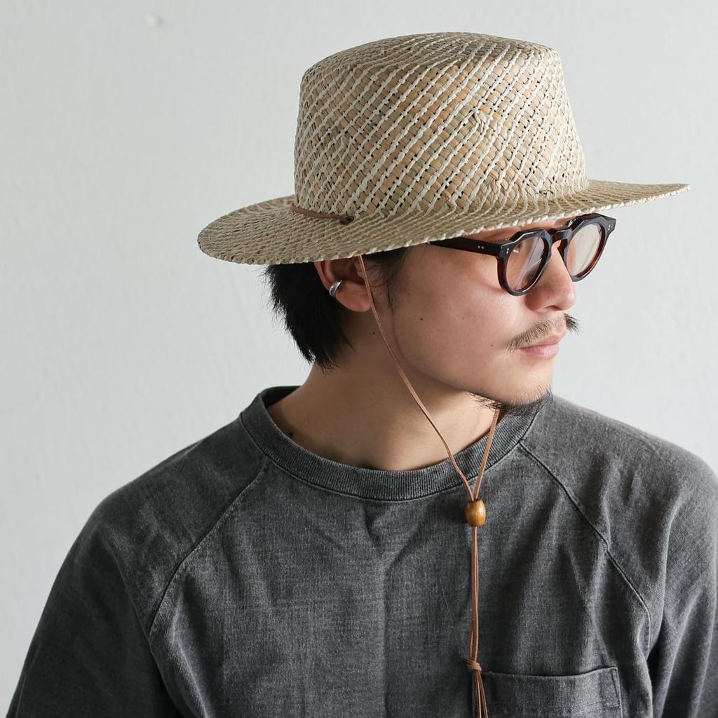 [Reck Hatter] Gama Blade Cancan Hat, Straw Hat, Hat, Straw Hat, Spring, Summer, Autumn, Men's GAMA BOATER HAT RH-215, Beige, M