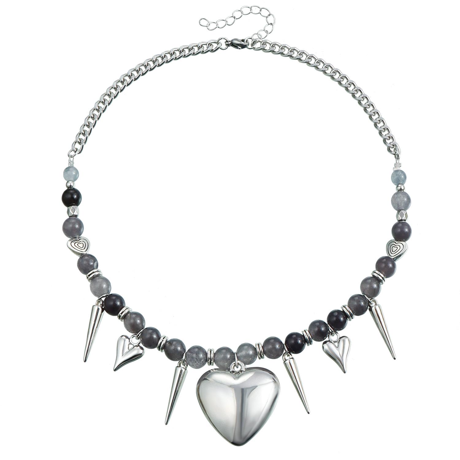 

Ювелирные изделия Преувеличенный подвеска в форме персикового сердца на ключицу, цепочка с опалом, сращивание, любовь, конус, легкое роскошное ожерелье