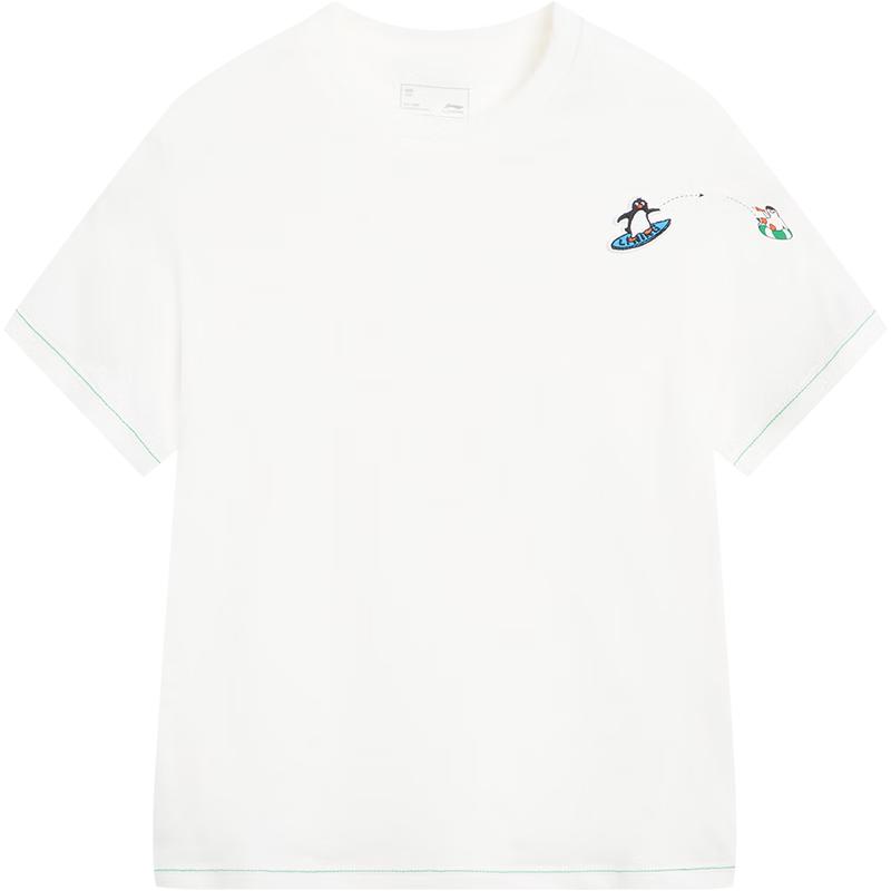 Li-Ning Детская хлопковая футболка с вышивкой пингвина 120