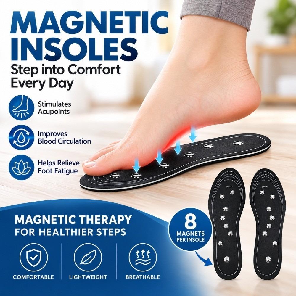 1 Pair Cuttable Magnetic Insole 8 Magnet Magnetic Massage Insole  Daily Walking Work Travel
