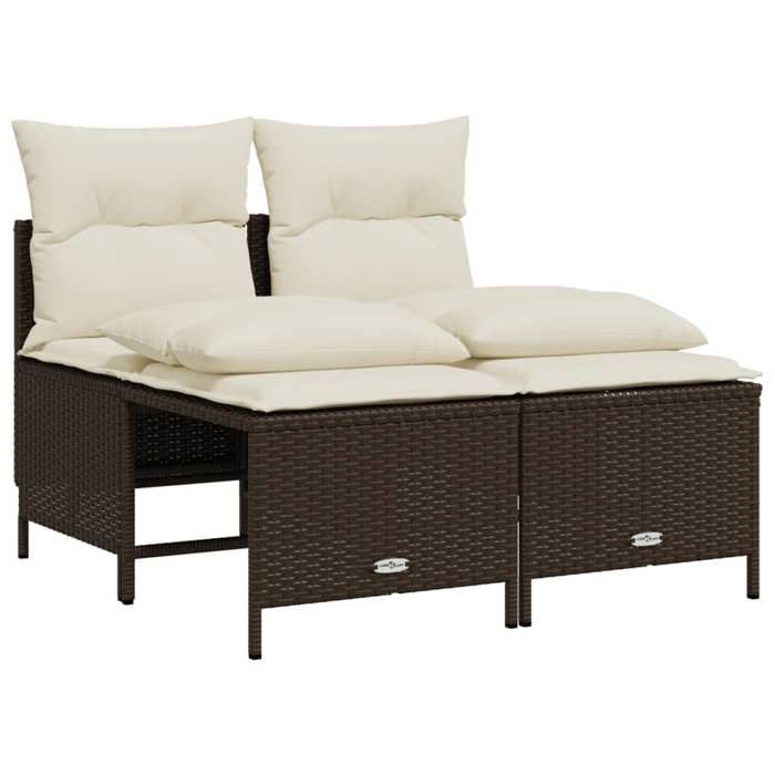VidaXL Salon de jardin 4 pcs avec coussins marron résine tressée, ensemble de canapés d'extérieur, salon de jardin, ensemble 368372