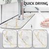MCALK Marble White Kitchen Sink Faucet Mat Splash Guard, Absorbent Quick-Dry Kitchen Sink Mat - Ideal for Splash Guard & Drip Catching with Modern
