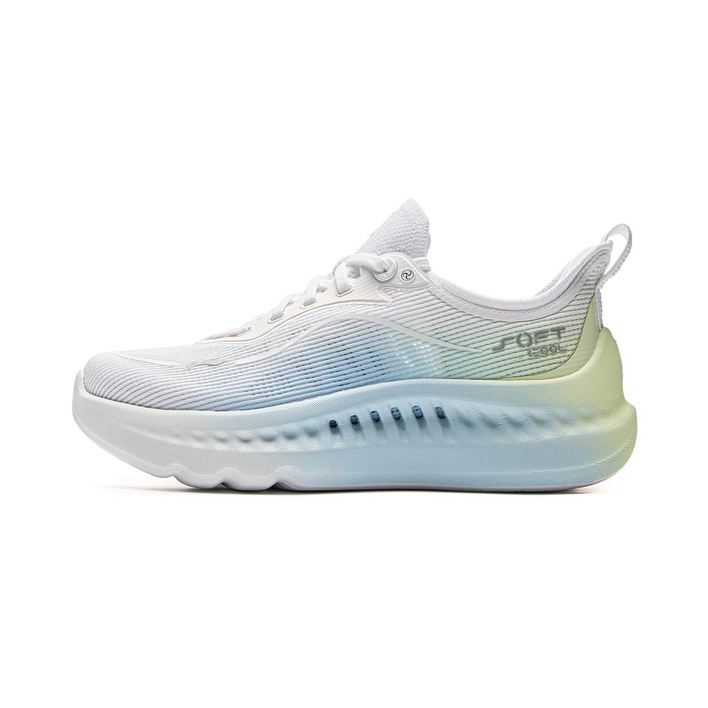 New LiNing SOFT COOL 2 Cushioning Lightweight Low Top Casual Shoes Women's White Blue Green AGLV010-1