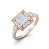 1.27 Cts Moonstone Square Shape Solitaire 925 Sterling Silver Rose Vermeil Wedding Women Ring