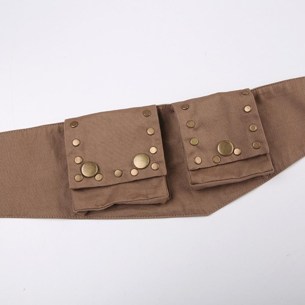 Vintage Grunge Bum Belt Zinc Zinc Alloy Belts Pockets Waist Bag Waistband with Bag  Streetwear